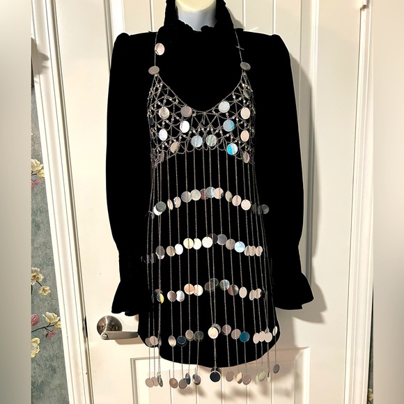 NWT ZARA SEQUIN FRINGE JEWEL BRA TOP - Picture 2 of 7